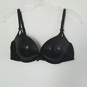 VICTORIA SECRET Black sequin bra 36C